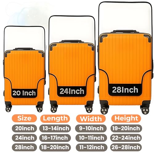 Image of HM 28 inch Large Suitcase Bag Cover | Waterproof Luggage Trolley Bag Covers | Zippered Dustproof Anti Scratch Material | Transperant PVC Protector | Large Size | (Check Size Chart in Photos)
