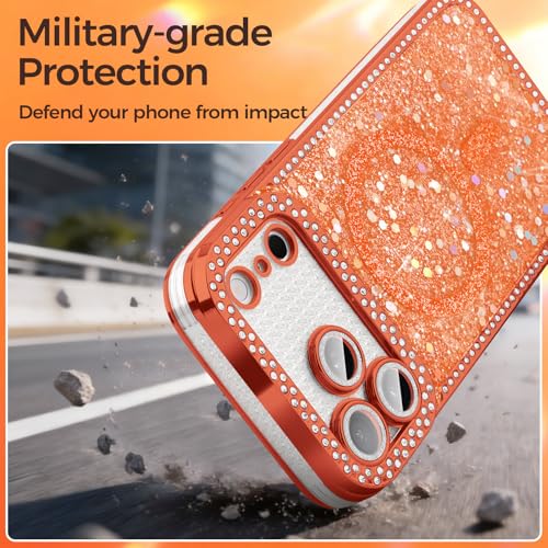 Coque pour iPhone 17 Pro Max compatible avec MagSafe magnétique orange - 6
