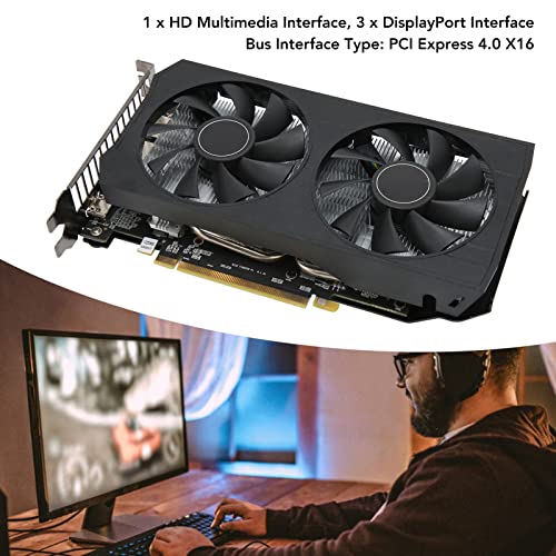 Lazmin112 Computer-Grafikkarte, 8 GB GDDR6 256 BIT 1845 MHz 16000 MHz Grafikkarte, 3D API PCIe 4.0 X16 Gaming-Grafikkarte, mit Zwei Lüftern – Bild 3