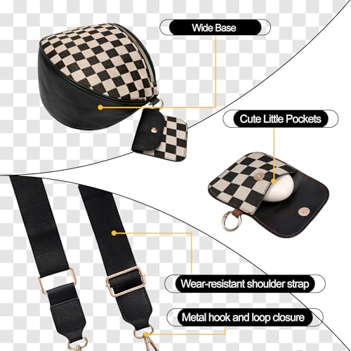 Image of Checkered Crossbody Bag, Bum Bags for Women Crossbody,Spacious Sling Bag Purse Fanny Packs with Shoulder Strap