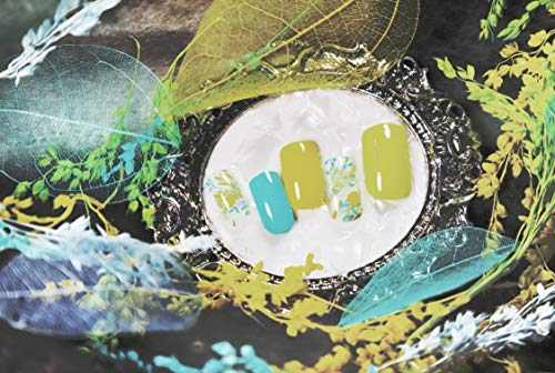 LIHI Color Lab 2020 Latest 22PCS Adhesion Nail Art Transfer Decals Sticker Four Season Hand Sketching Series 3D Nail Polish Strips ,Nail Wraps, 100% Real Nail Polish Appliqueï¼ŒS00940 Green Shade