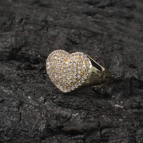 14K Gold Heart Moissanite Ring, Modern Design for Women, Best Jewelry Gift for Special Moments2