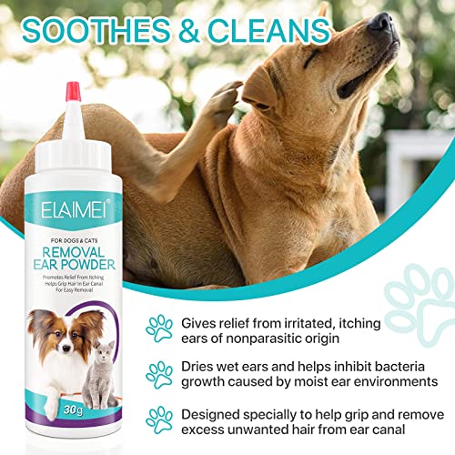 Dog Ear Cleaner - Remoção em pó da orelha para animais de estimação, tratamento de infecção por ouvi