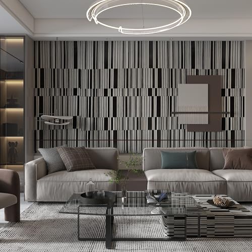 Striped Black and White Contact Paper peel and stick Removable Waterproof Self Adhesive Wallpaper for Countertops Kitchen Cabinets Wall Apartment 32x197inch Vinyl Matte Zebra Checkered Wrap Wall Paper