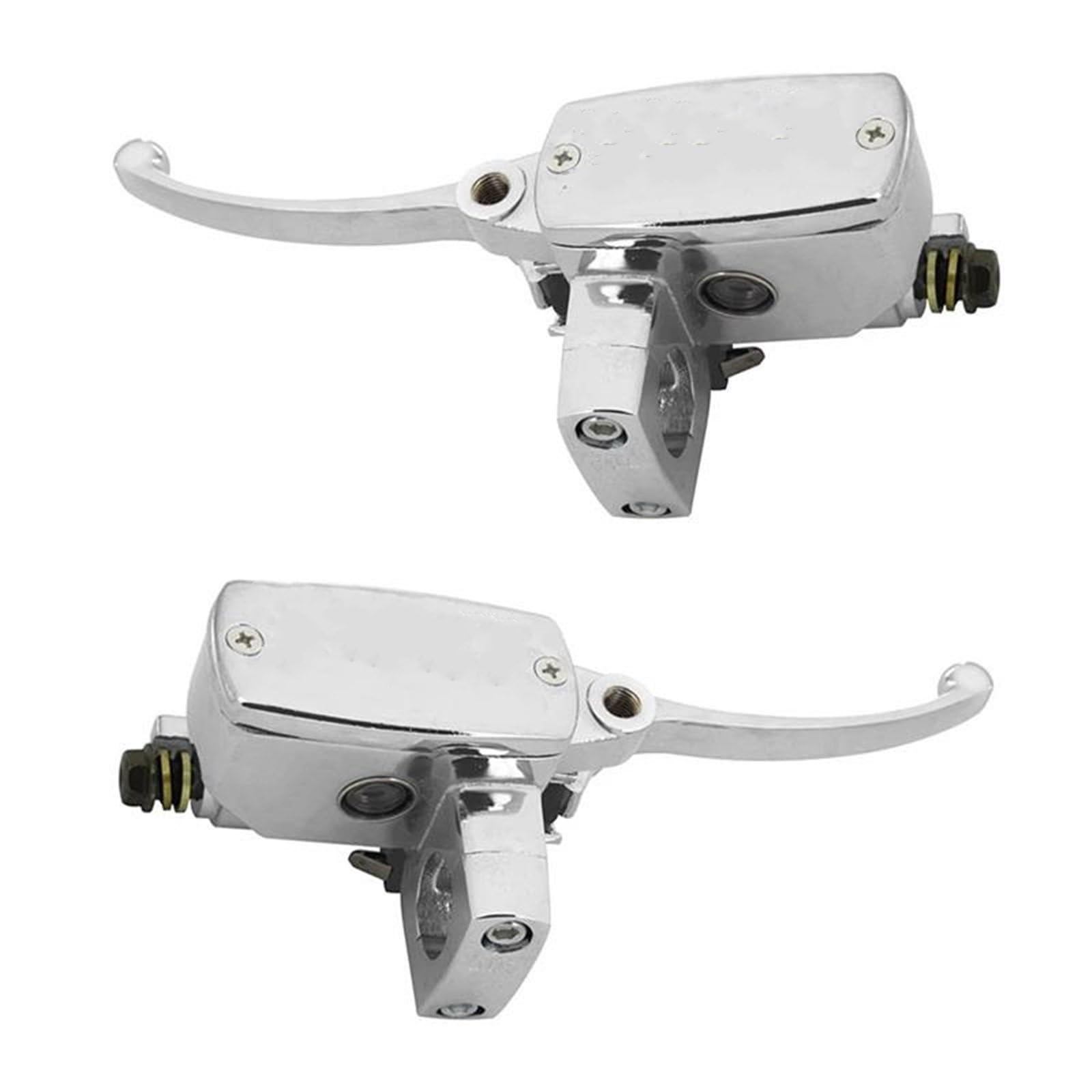 ETEKGVYVA Clutch Brake Lever Set for Valkyrie GL for 1500 VT for Shadow 1100 for VTX 1300 1800 Motorcycle Brake Clutch Master Cylinder Reservoir Levers(Left Right - Chrome)