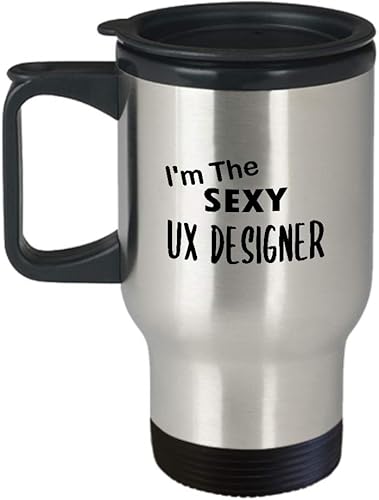 Regalos para Sexy UX Designer Taza de viaje aislada taza de café – Experiencia de usuario UI Diseño de interfaz de usuario Artista Dept Gráfico
