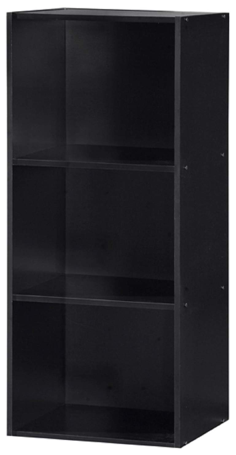 HodedahIMPORT Bookcase, Wood, Black, 3 Shelf