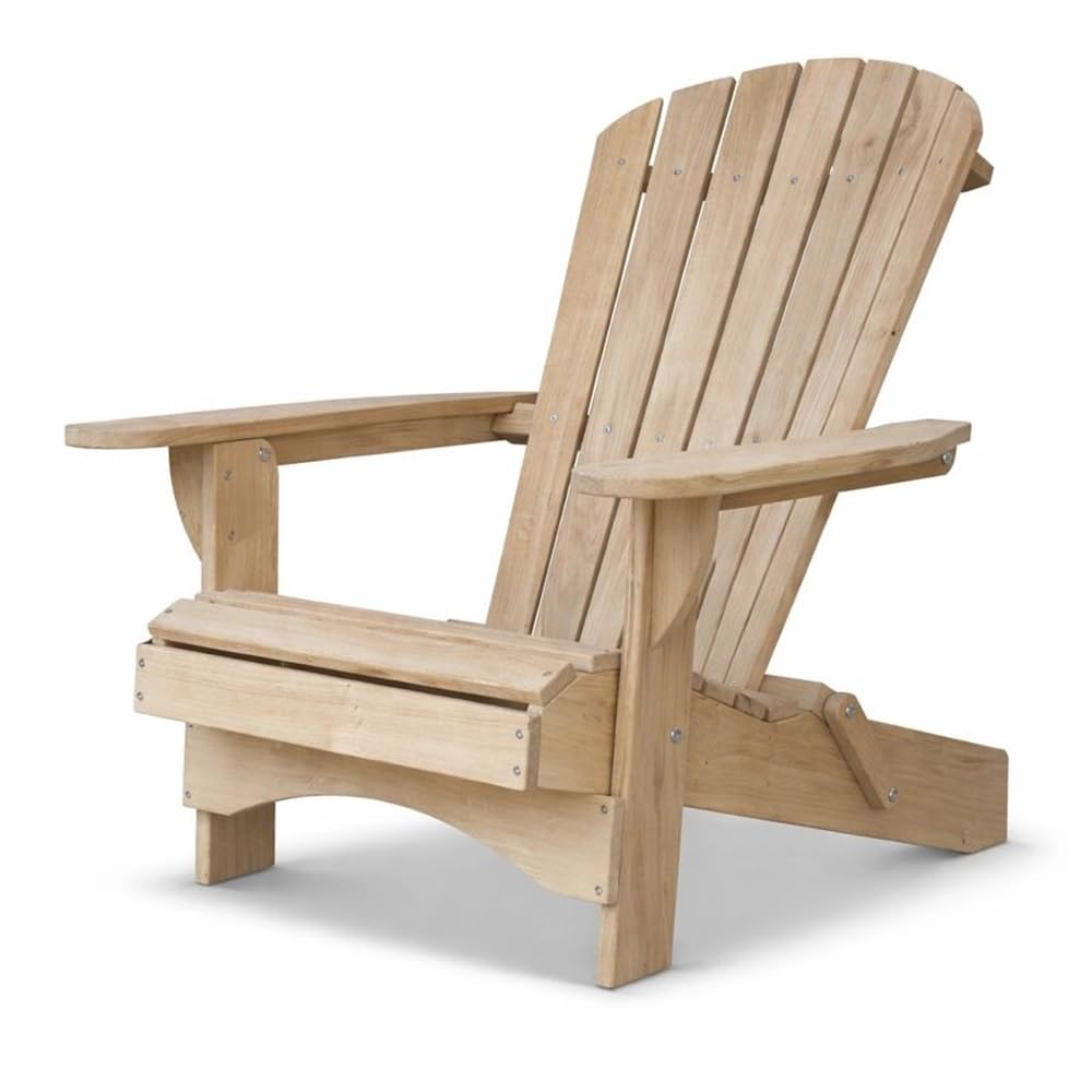 Original Dream-Chairs since 2007 Adirondack Chair Comfort pieghevole in legno massello di rovere come kit sedia da giardino pieghevole resistente alle intemperie per rilassarsi all'aperto carico