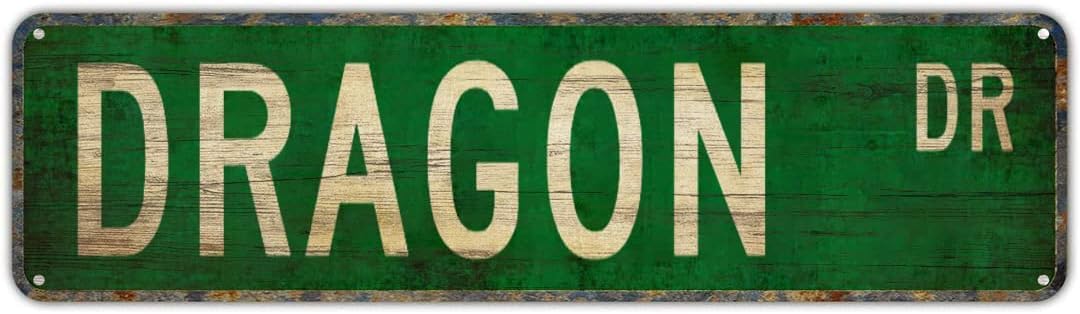 DRAGON DR Retro Tin Sign Aluminum Metal Sign for Home Bedroom Kitchen Garden Wall Pub Club Coffee Decor 4x16 Inch