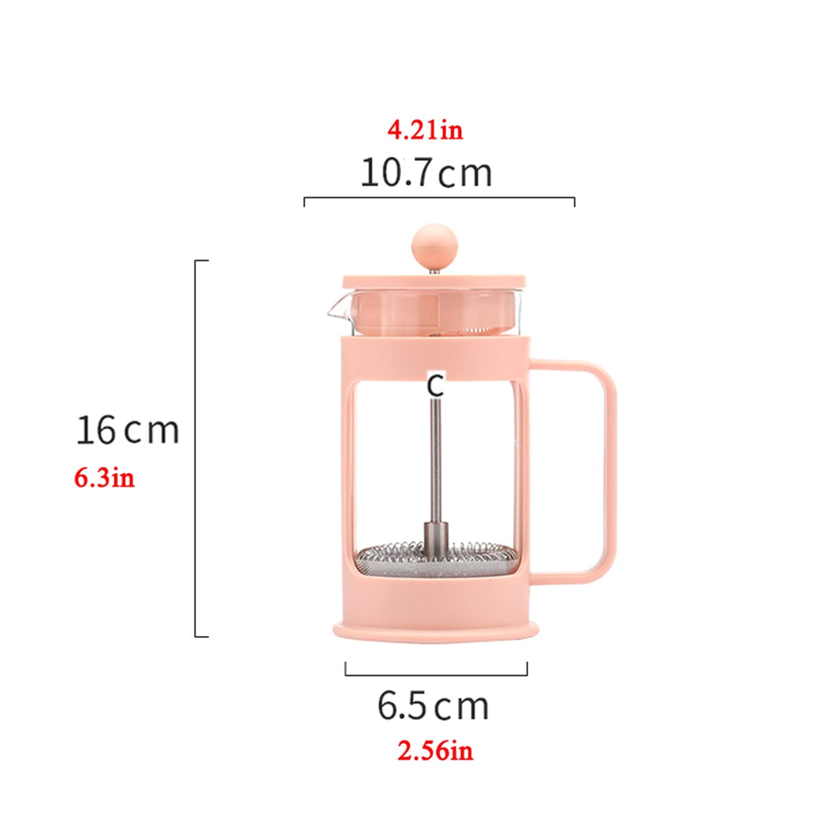 Cafetera Émbolo, Cafetera Francesa De Vidrio De Borosilicato Resistente Al Calor, Cafetera De Piston, French Press, Prensa De Café De Acero Inoxidable 304 Con 3 Filtros, Tetera Para Viajes De Campame