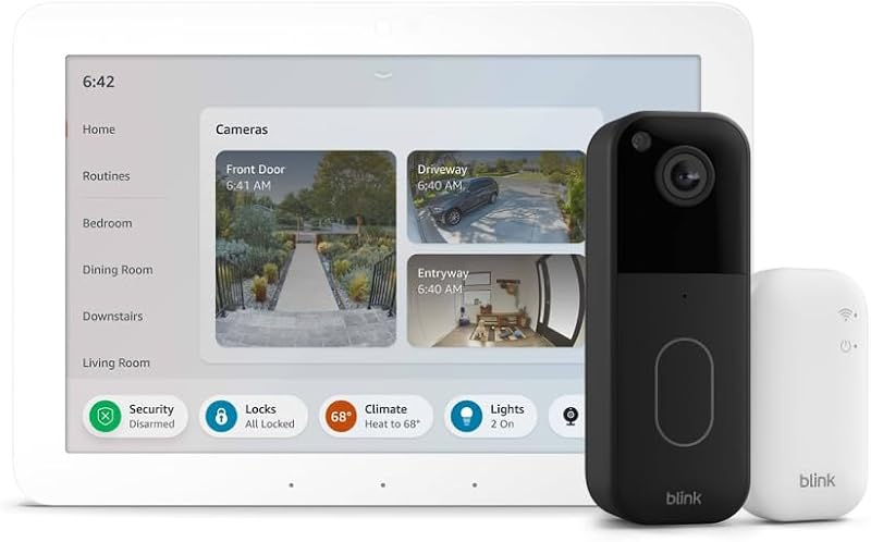 Echo Hub with Blink Video Doorbell (newest model), Designed for Alexa+