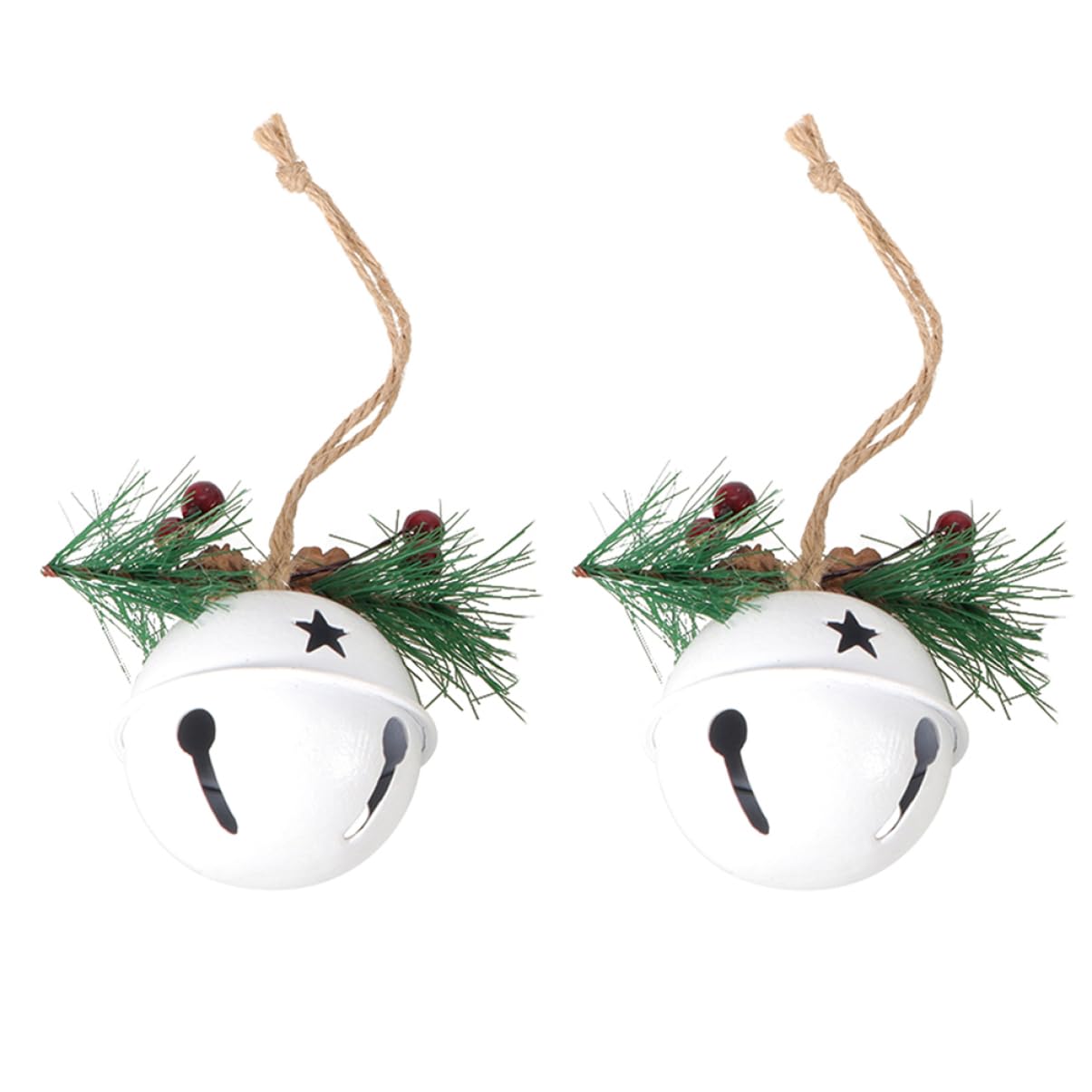 PRETYZOOM 2Pcs Iron Bell Christmas Tree Ornaments Unique Jewelry Accessories for Holiday Decor for Hanging Trees Doors More Present for Friends and Family