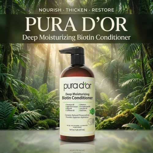 PURA D'OR Deep Moisturizing Biotin Conditioner for Dry, Damaged Hair, 16oz Alternate view
