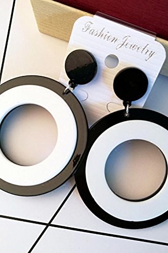 Generic Europe, exaggerated_ earrings Earring eardrop_drop oil_black white_geometric_ stylish large ear nail hair clip retro_minimalist versatile_new_product