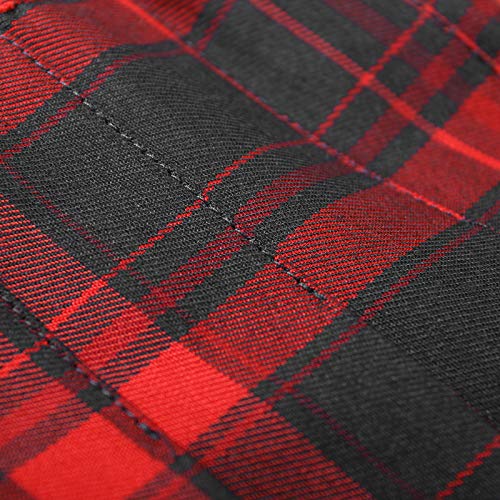 Girls' Pleated Plaid Mini Skirt With Shorts For School Tennis Skater Toddlers Little Kids Red Navy Tag 130-6-7Y #TOP4