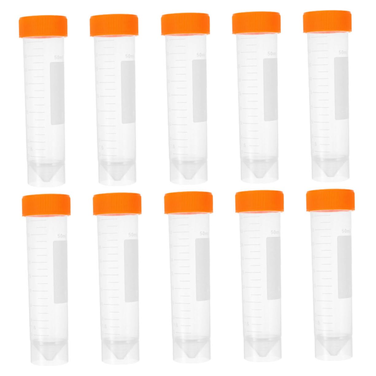 MUCKLILY 50ml Plastic Test Tube Set Centrifuge Tubes Screw Lids for Lab Use Small Tubes
