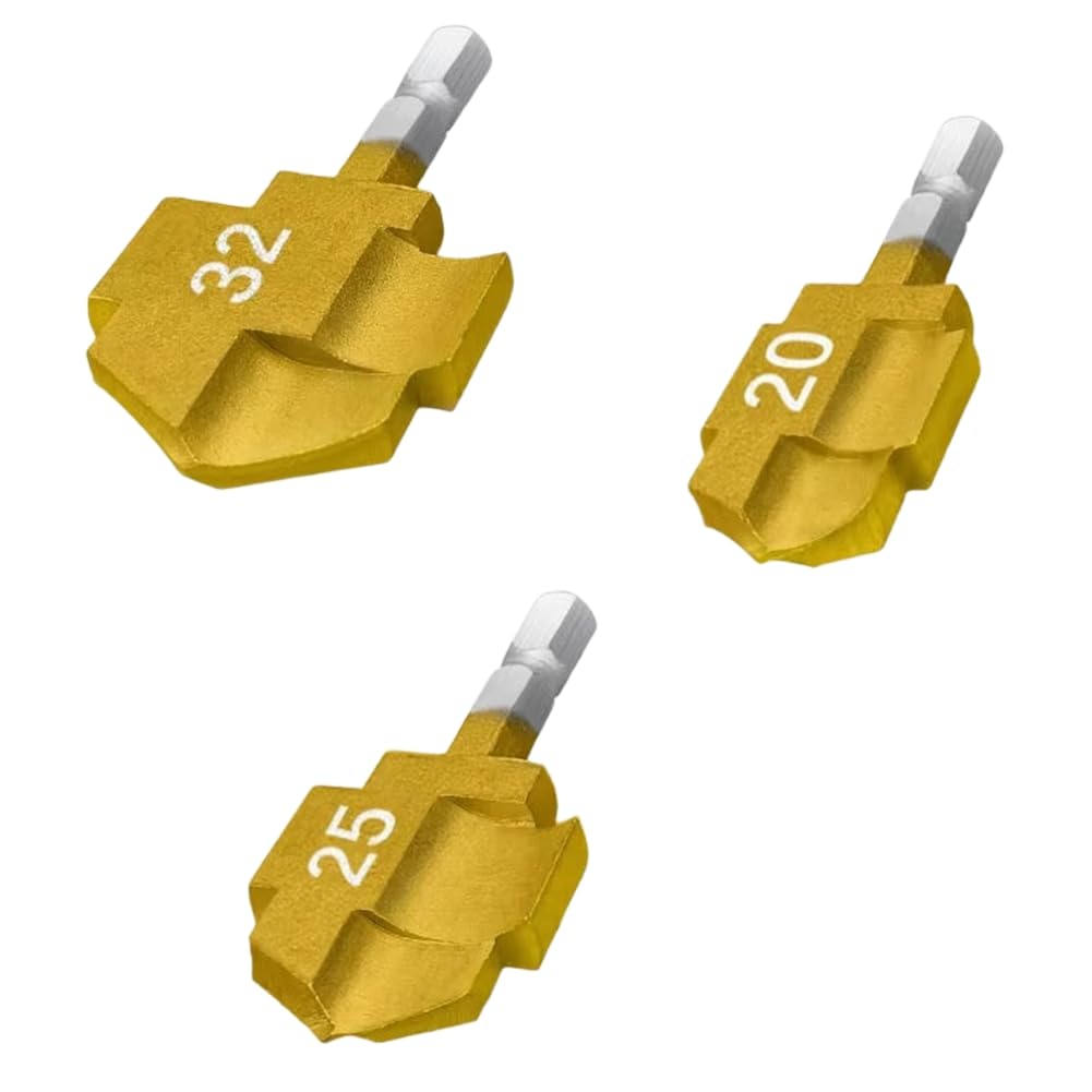 Littimoon Water Pipe 1/4inch Stepped Expansion Drill Bit 20/25/32mm PPR Lifting Titanium Plated Hex Puncher Bit
