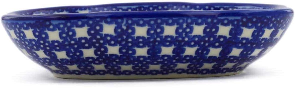 Polmedia Polish Pottery Soap Dish - Winter Snow Pattern Handmade in Boleslawiec Poland by Ceramika Bona + Certificate of Authenticity