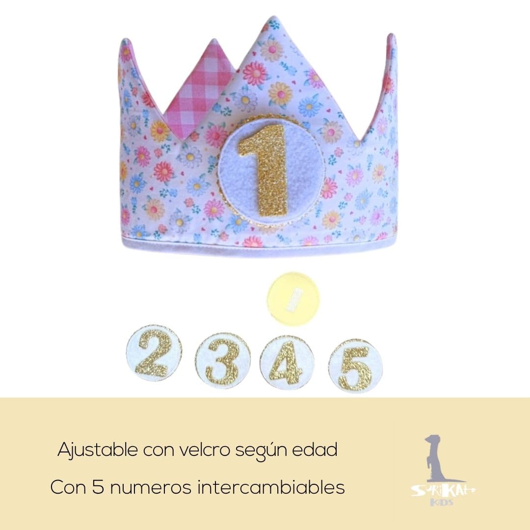 Genérico - Conjunto Cumpleaños 1 año Personalizado - Camiseta con nombre Bebé - Regalo primer cumpleaños - Smash Cake - Corona cumpleaños