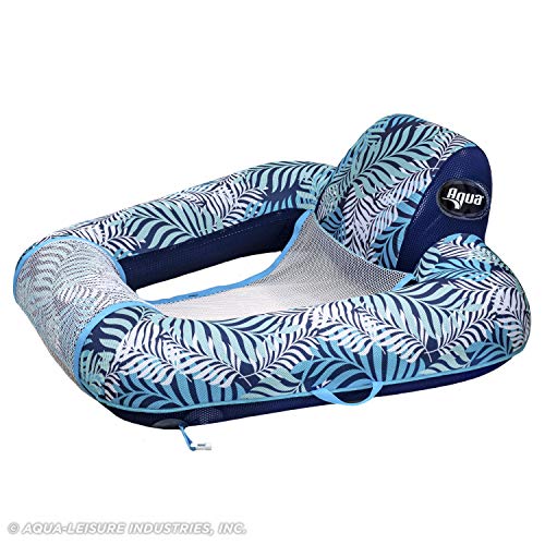 Aqua Zero Gravity Pool Chair Lounge, Inflatable Pool Chair, Adult Pool Float, Heavy Duty, Blue Fern #TOP5