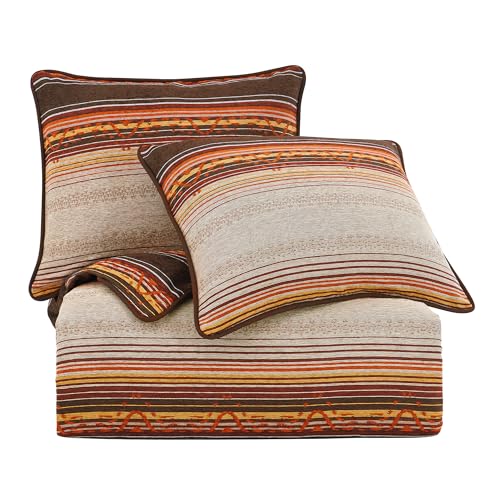 Image of Paseo Road Estes 3 Piece King Copper Striped Chenille Comforter Set