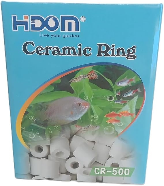 Hidom Ceramic Filtration Rings 1000g (1kg) Biological Filter Media in Bags for Aquariums/Pond Filters