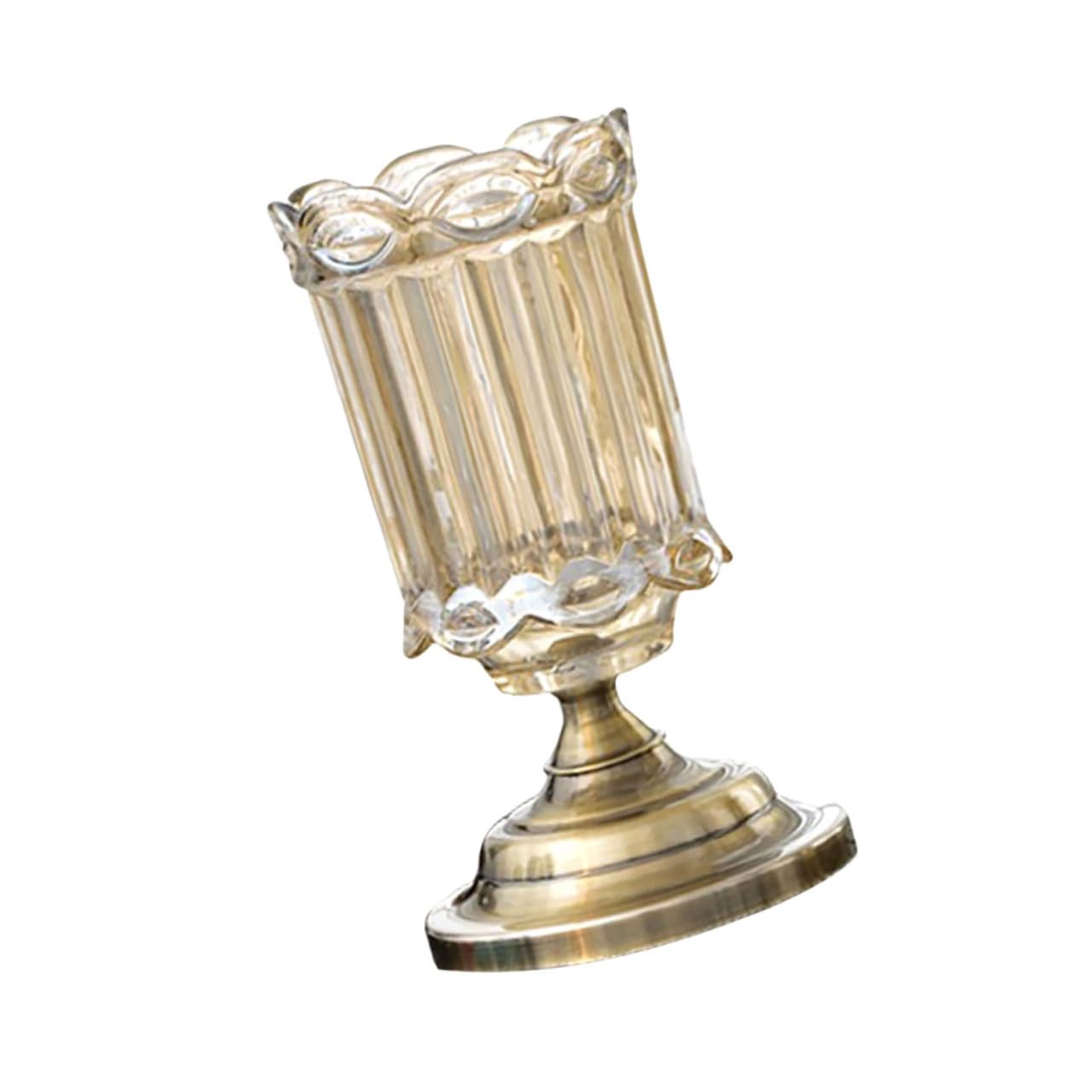 Jarrón de Cristal para Escritorio Decoración Estilo Europeo Creativo y Delicado Florero de Cristal para Sala de Estar Jarrón
