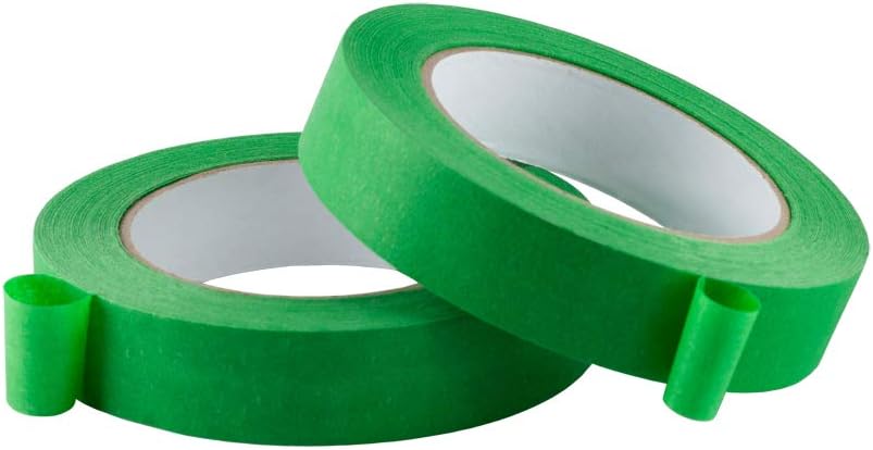 2 Pack Green Painters Tape 1 inch, Green Masking Tape 1 inch x 55 Yards x 2 Rolls (110 Total Yards)