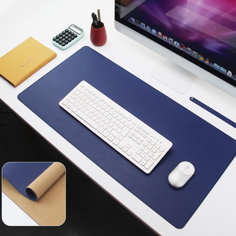 Tampon de bureau imperméable à l'eau en liège naturel lavable avec bord cousu
