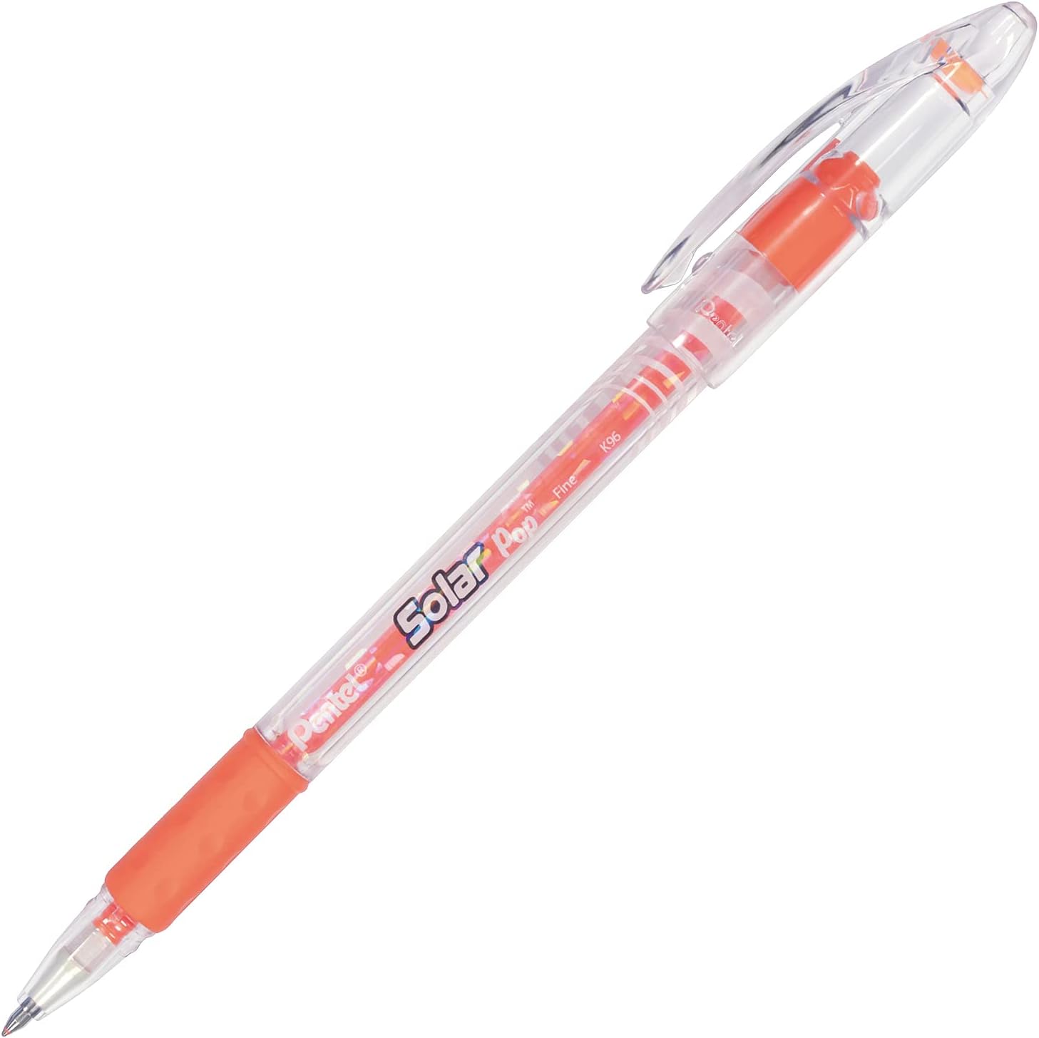 Pentel Solar Pop Neon Gel Pen, (0.6mm) Medium Line, Orange Ink - K96-F