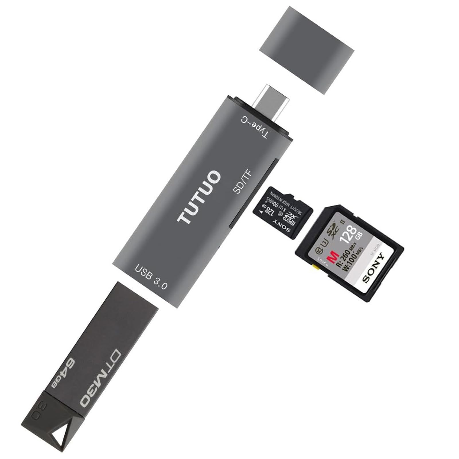 Lettore Di Schede Type-C V15 - Adattatore USB-C Per SD/MicroSD, Compatibile Con Smartphone, PC, Mac