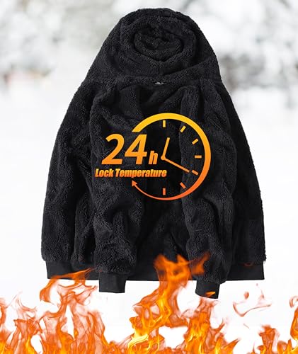 JACKETOWN Men Zip Up Hoodies Winter Fleece Jackets Coat Heavyweight Sherpa Lined Sweatshirt with Pockets2