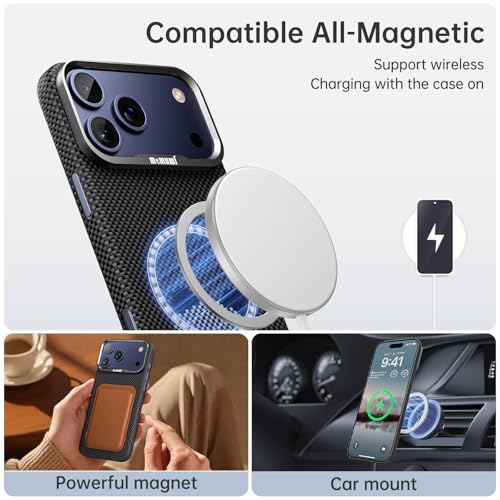 Coque Magnétique iPhone 17 Pro Max memumi étui carbone contre les chutes