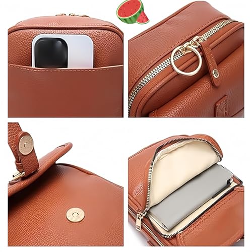 2025 New Leather Crossbody Bags for Women, Vintage Anti-Theft Messenger Shoulder Bags Waterproof Crossbody Purse3