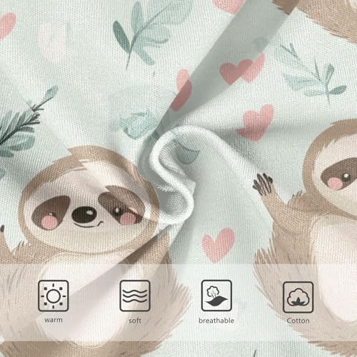 Wusikd Cute Sloths Girls' Underwear Cotton Pink Hearts Girls Briefs Soft Toddler Underwear 2T3