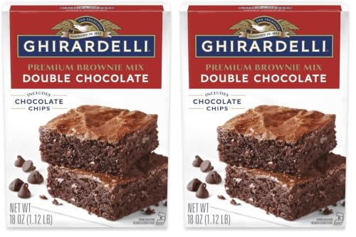 Image of Ghirardelli, Double Chocolate Premium Brownie Mix, 18 Ounce (Pack of 2)