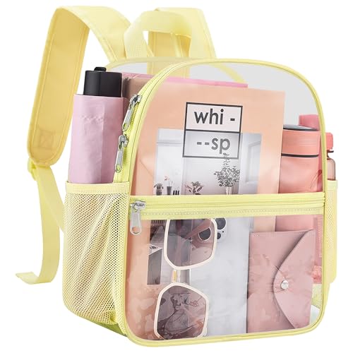 Image of Clear Backpack for Stadium Events, 12x12x6 Small Clear Plastic bag with Reinforced Straps for Game Security Festival Concert