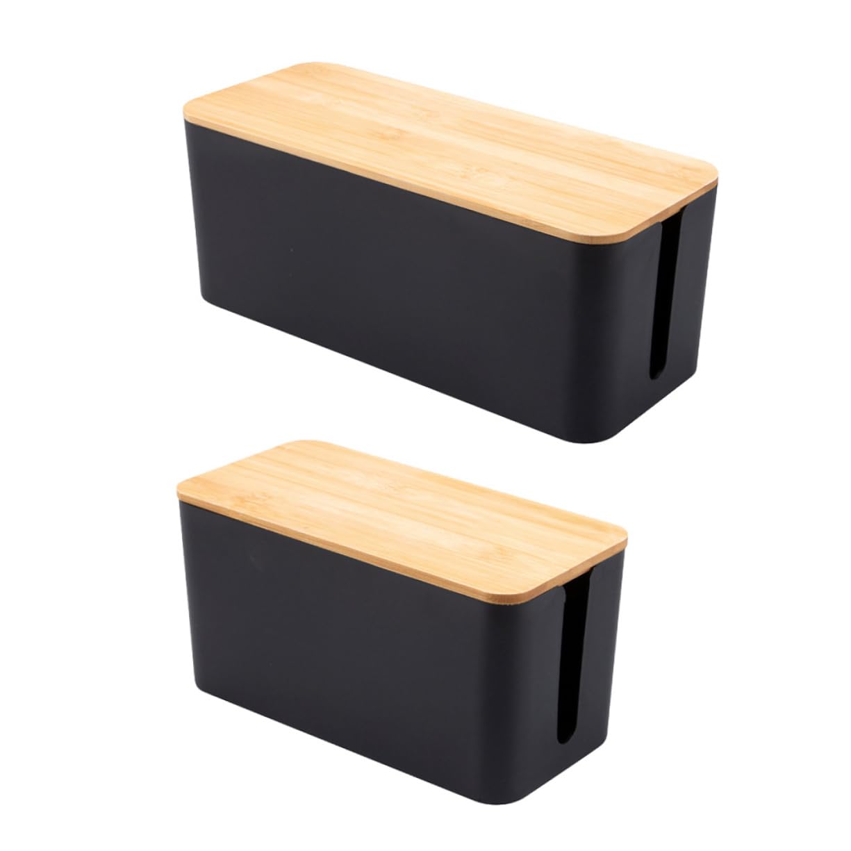 Boîte de Prise 2 Pièces en Bois et Plastique, pour Câbles