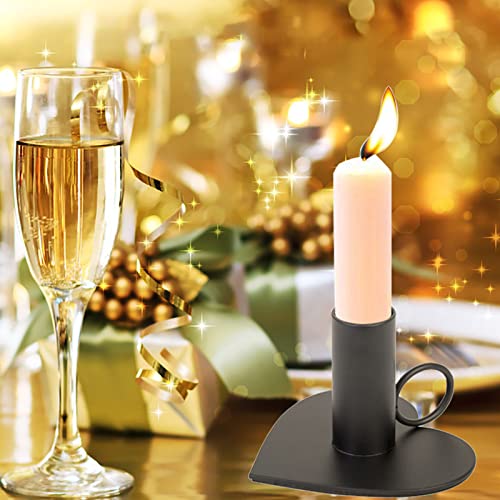 Black Candle Holder Metal Heart-Shaped，For Pillar Candles，Dining Room Home Decoration Display，Candle Holders Of 2 For Wedding Dinner Party Decorations，Black #TOP3