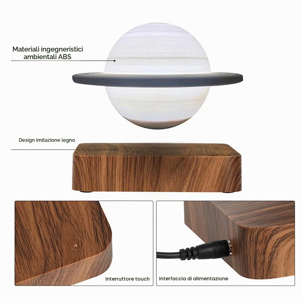 Levitazione Magnetica Lampada da Saturno Luce Notturna LED Stampa 3D Lampada galleggiante rotante a 360 ° Lampada da scrivania globale per l'arredamento della camera da letto del soggiorno
