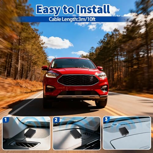Bingfu Autoradio Antenne AM FM Scheibenantenne, Windschutzscheiben Klebeantenne mit DIN-Stecker und 3m Kabel, ISO-Adapter, Universal für Fahrzeug, LKW, SUV Stereo Receiver Autoradio