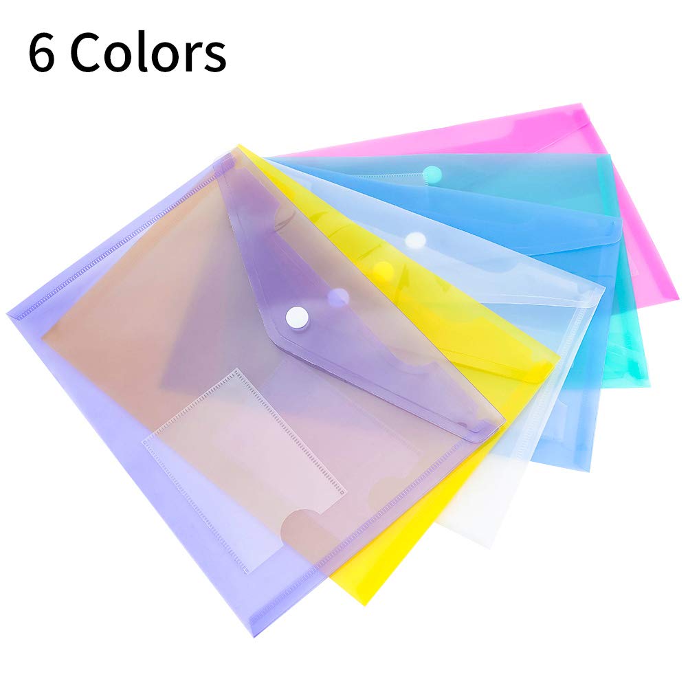 HERMA 20054 Porte-documents A5 Transparent Rouge, Petite Pochette Transparente Avec Bouton Pression, Enveloppe En Plastique Pour L'école, L'université, Le Bureau, Les Voyages