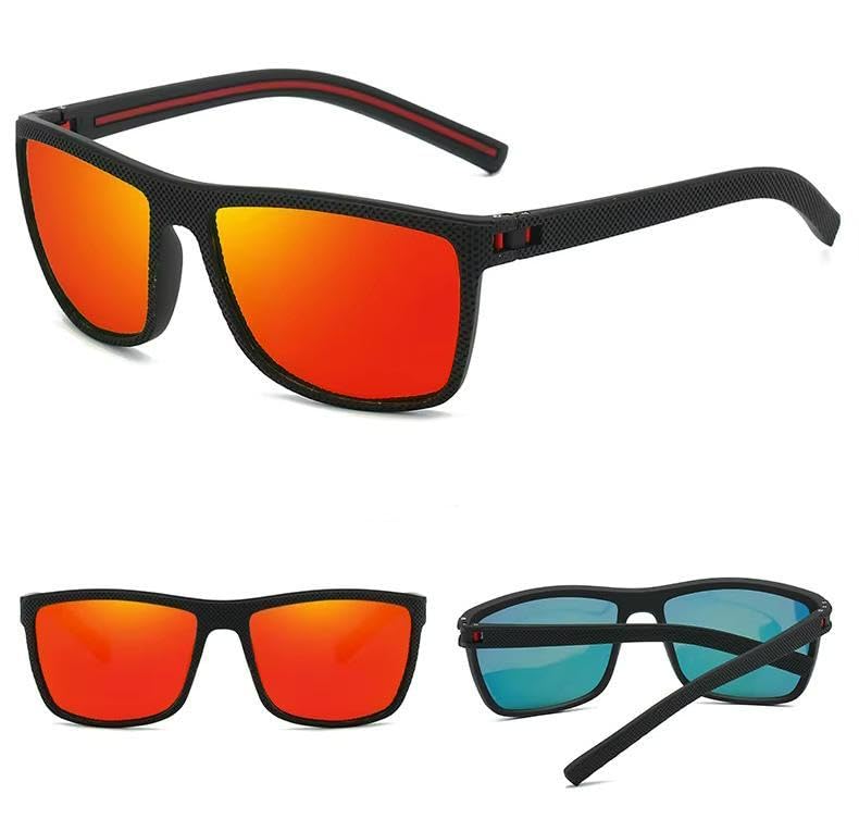 Image of Square Polarized Sunglasses for Men Sports Style Driving Travel Sun Glasses Lightweight Frame UV Protection Anti Glare Mirrored Goggles