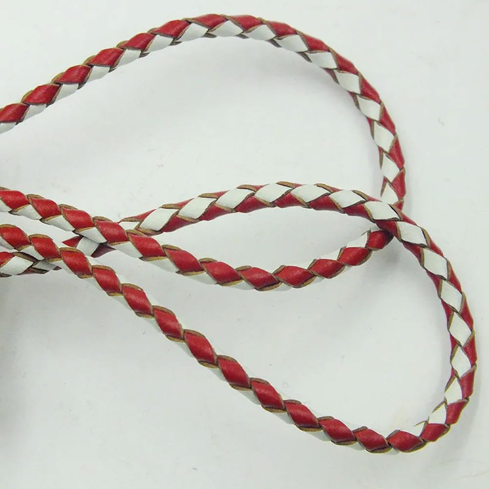50M/Lotto 3MM Accessori per Gioielli Che realizzano Cordino in Pelle Intrecciata Marrone Scuro