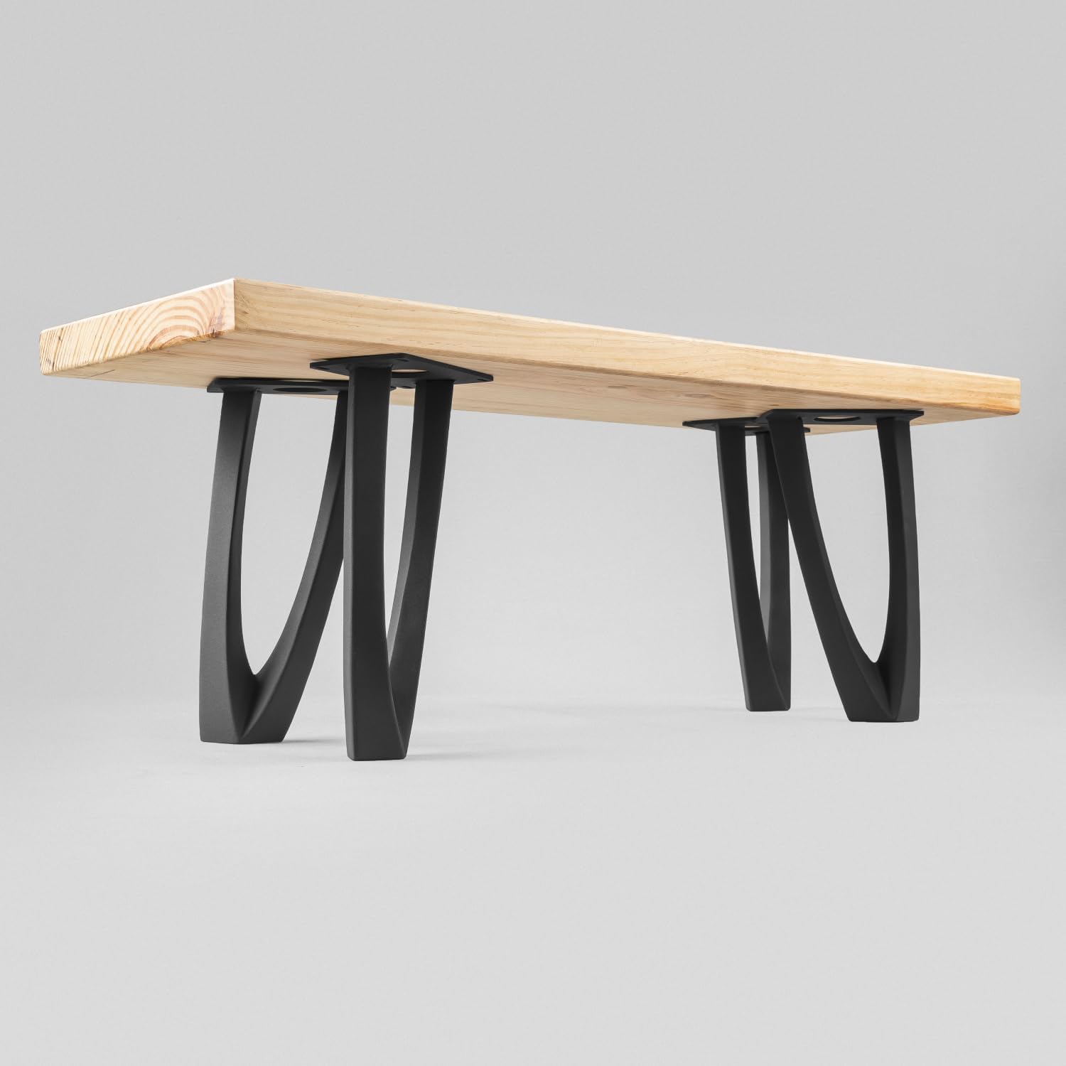 Flowyline 16" H 123 UDO Handcrafted Black Metal Table Legs and Bases for Bench | Steel Coffee Table Legs | Rust-Resistant, Adjustable Furniture Legs | DIY Mid-Century Modern Indoor/Outdoor