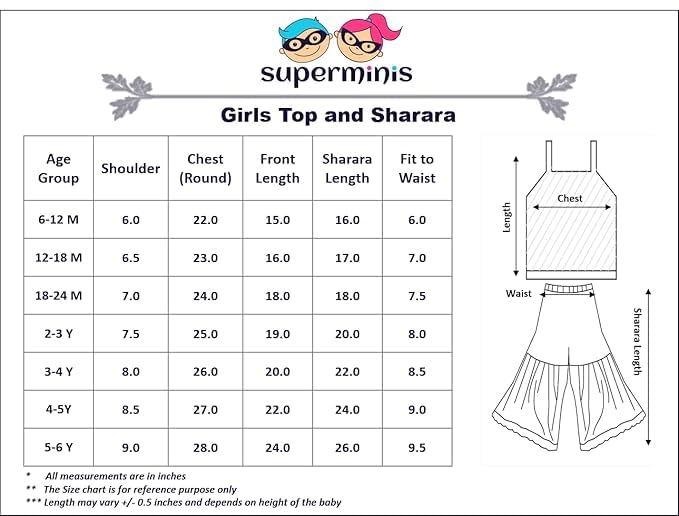 Image of superminis Girls Cotton Floral Printed Gotta Work Full Sleeves Kurti and Matching Sharara Ethnic Wear Set