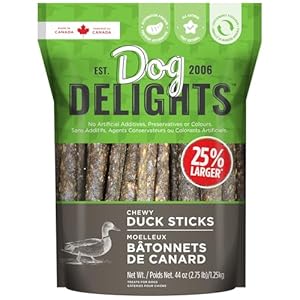 Dog Delights Chewy Duck Sticks Dog Treats – 1.25kg – Wholesome and Delicious Rewards for Your Furry Friend – Made in Canada