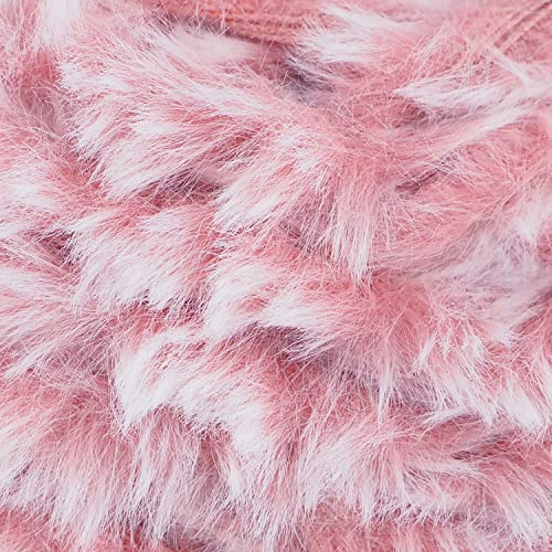 Image of NICEEC Faux Fur Yarn Super Soft, Chunky & Fluffy, Eyelash Yarn for Crochet & Knitting(Total Length 210yds /10.6oz) - Peach Pink /300g