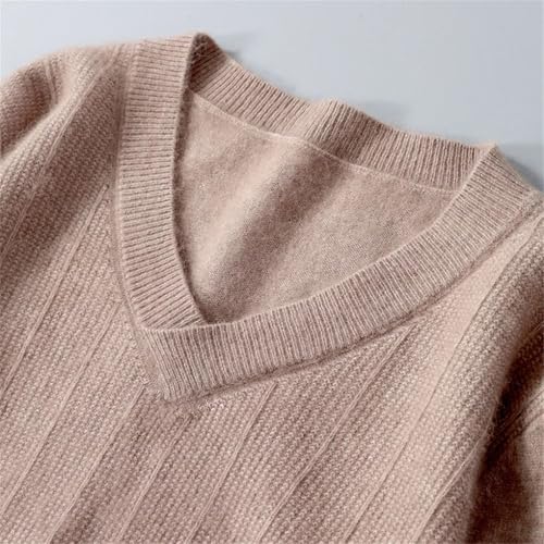 Cashmere Sweater Men's V-Neck Jacquards Knit Pullover Youth Tops Loose Winter Warm Jumper3