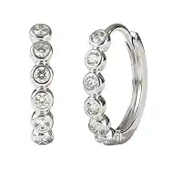 925 Sterling Silver Huggie Earrings for Women, Hoop Earrings Filled with High-Carbon Diamond, Hypoallergenic Lightweight Jewelry Birthday Wedding Jewelry Gifts